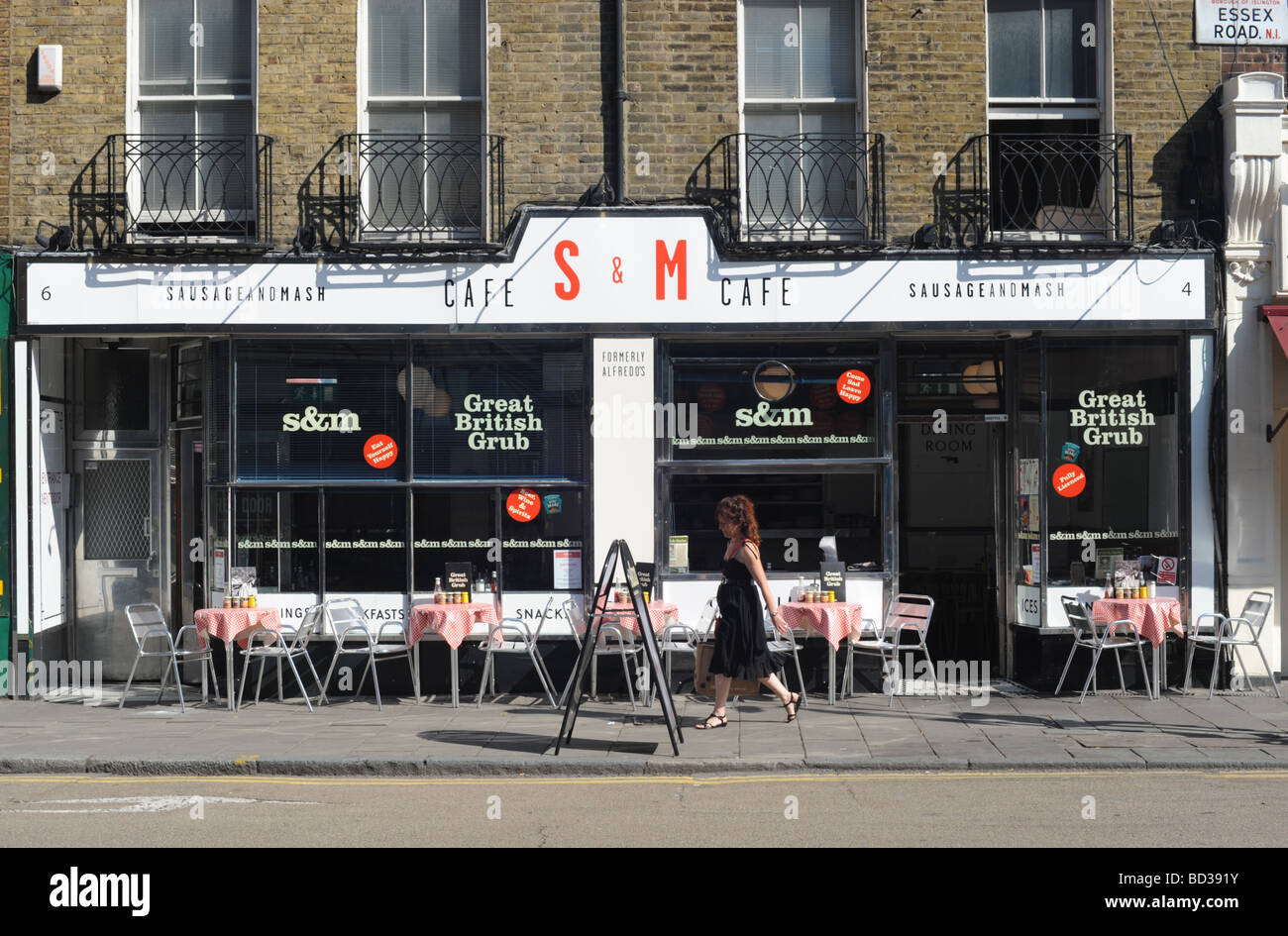 The Famous Sausage and Mash cafe on Essex Road Islington London Stock