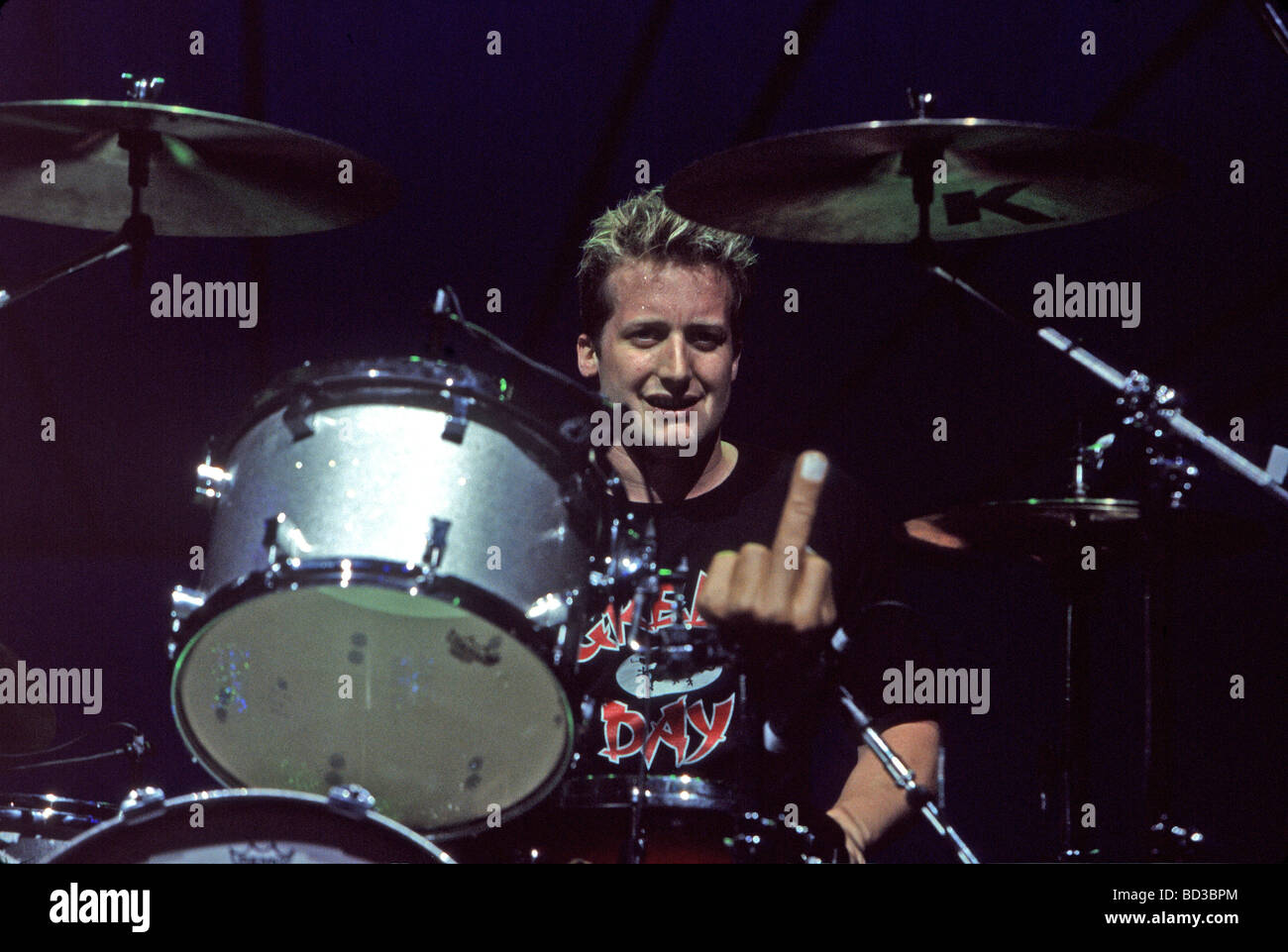 Tre Cool GREEN DAY US rock group in 1997 with drummer Tre Cool Stock Photo - Alamy