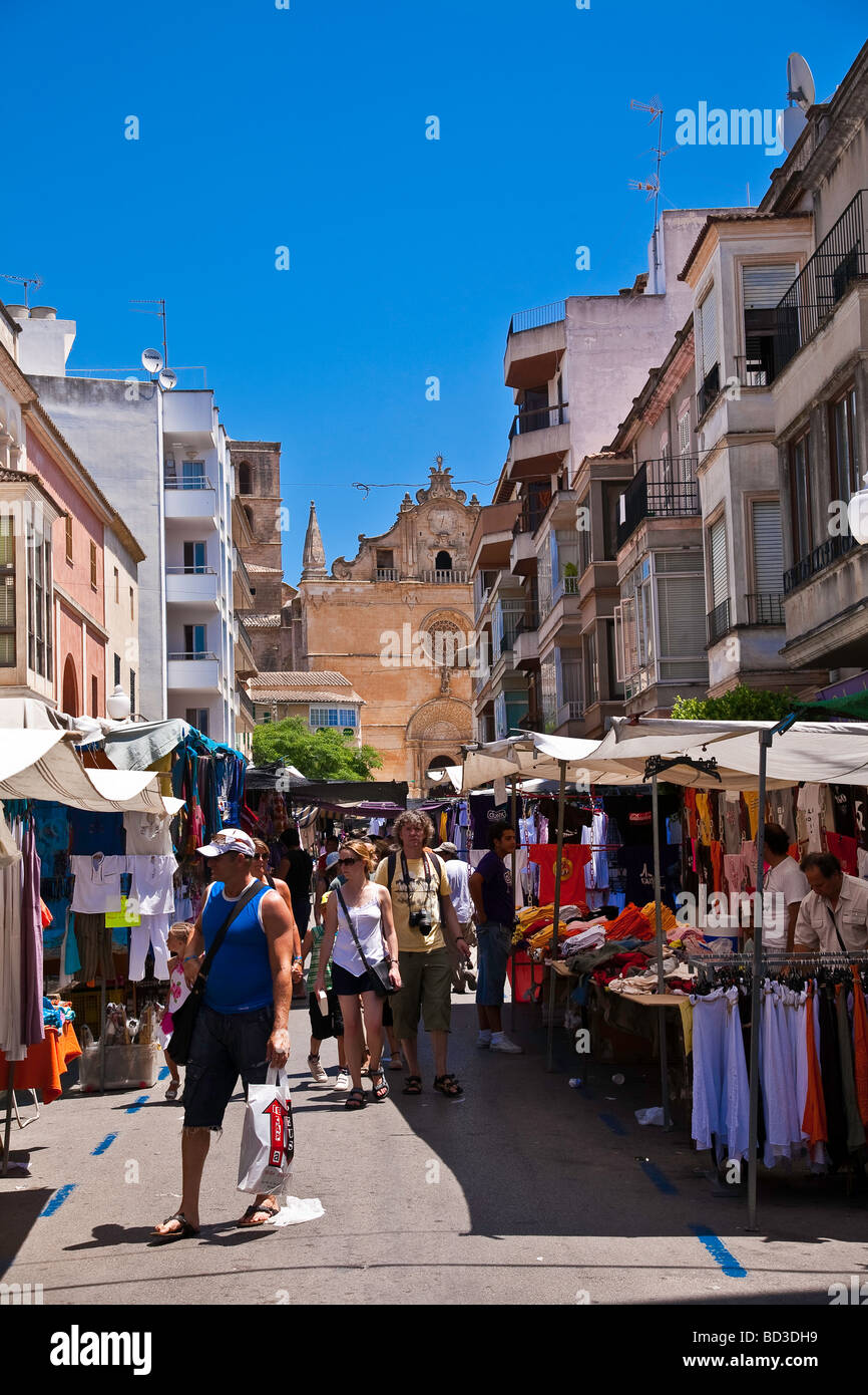 Felanitx Majorca Balearic Islands market day mercart sunday Stock Photo