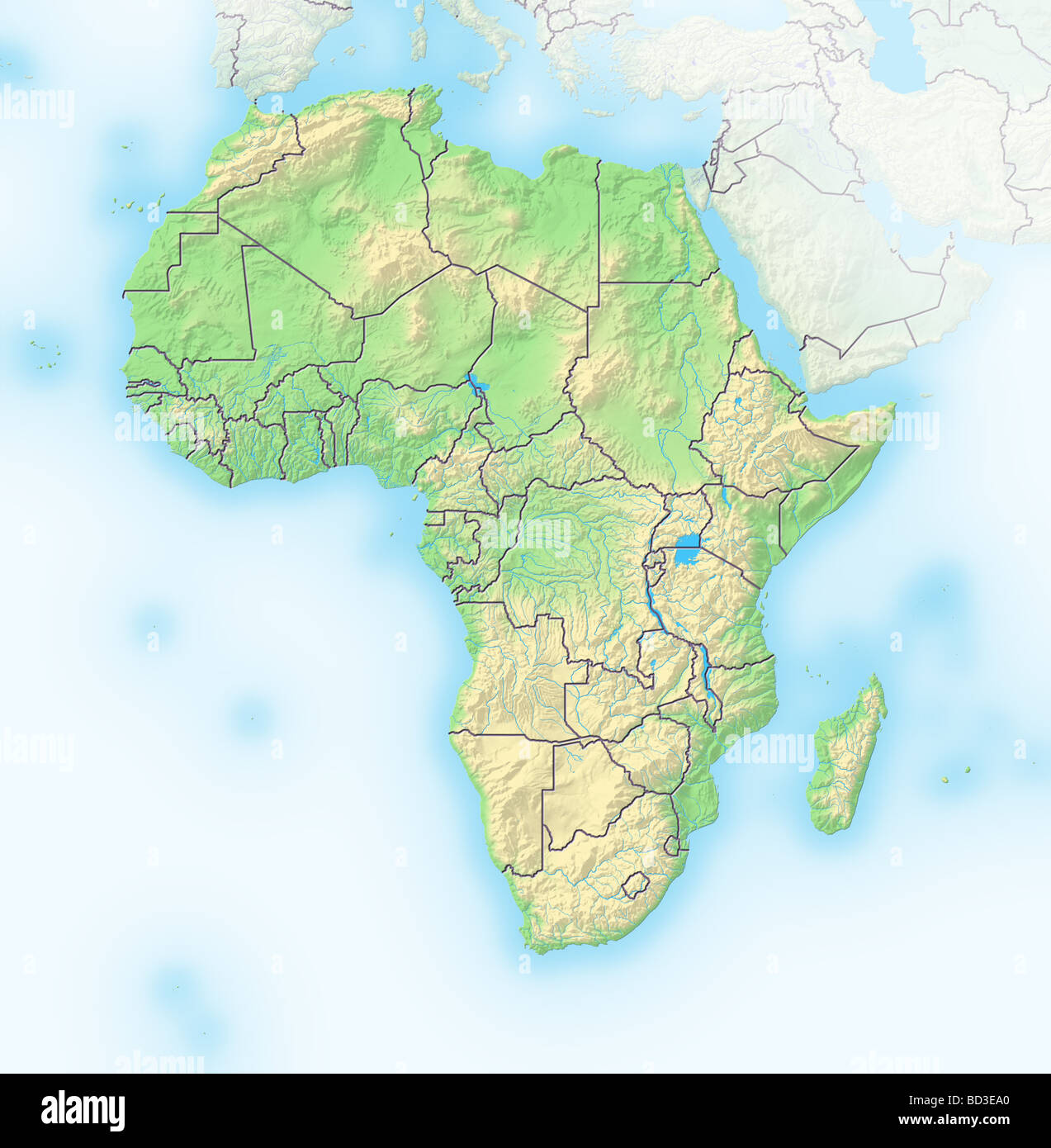 Relief Map Africa Stock Photos Relief Map Africa Stock Images