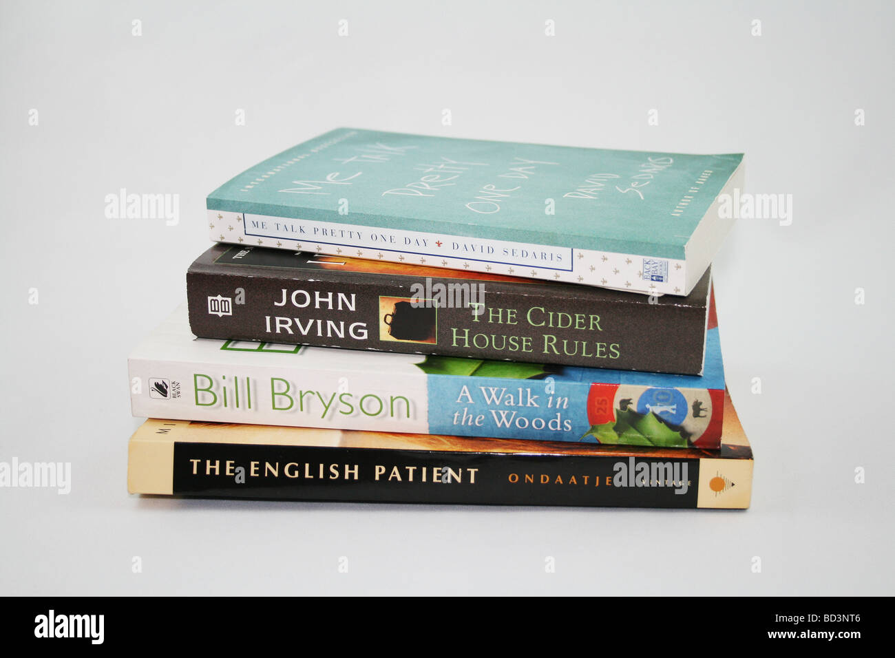 Pile of books on white backgournd Stock Photo