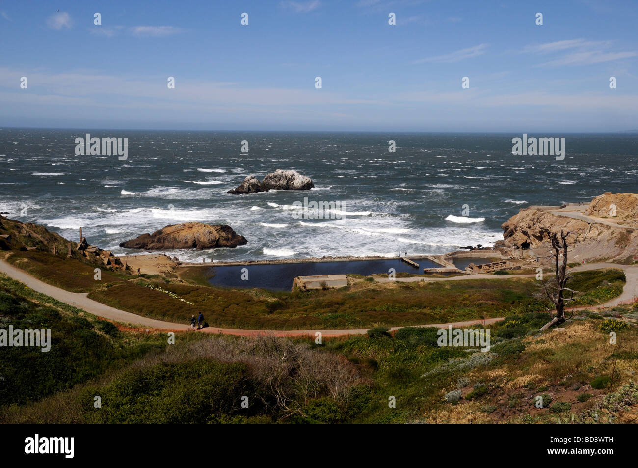 Sutro Bath Ruins along Ocean Beach, San Francisco, California Stock