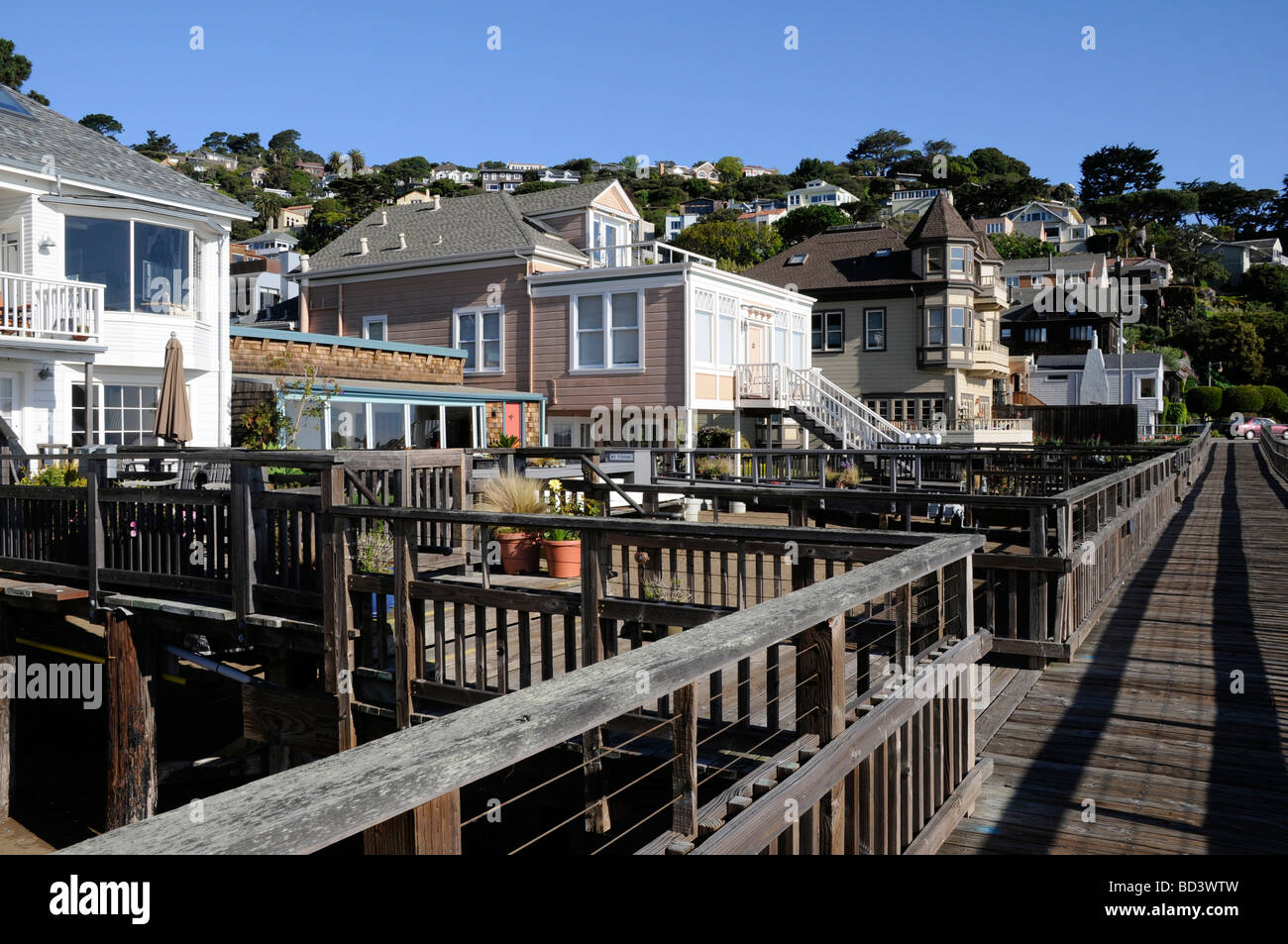 Expensive exclusive and beautiful the waterside properties of Sausalito California USA Stock