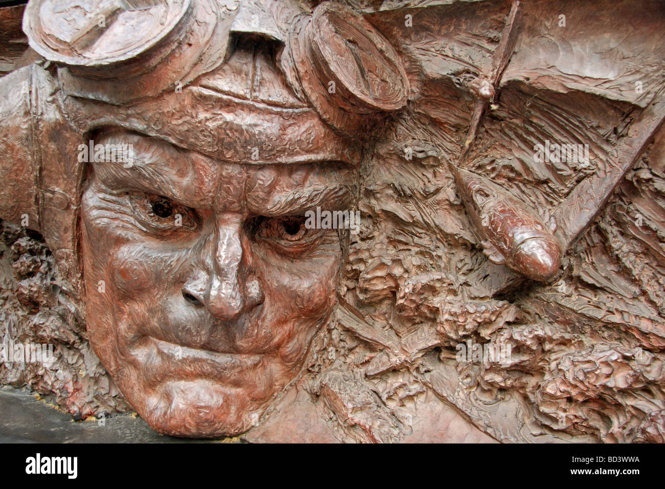 Detail on the Battle of Britian Memorial, on the banks of the River Thames, London, UK. Stock Photo