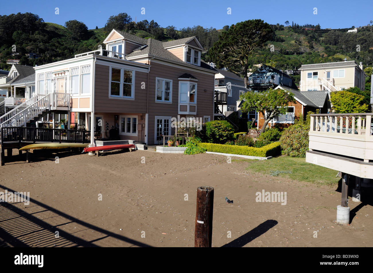 Expensive exclusive and beautiful the waterside properties of Sausalito California USA Stock