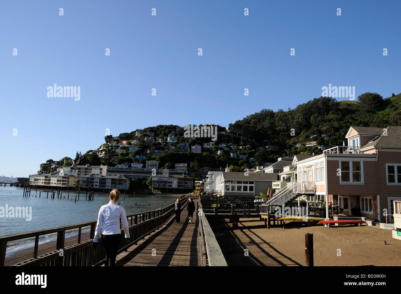 Expensive exclusive and beautiful the waterside properties of Sausalito California USA Stock