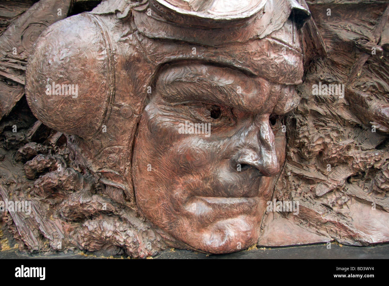Detail on the Battle of Britian Memorial, on the banks of the River Thames, London, UK. Stock Photo