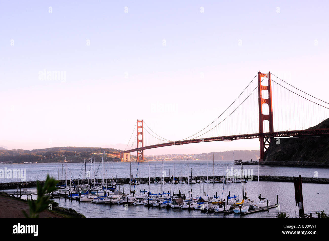 San Francisco Bay at sunset California USA  Stock Photo