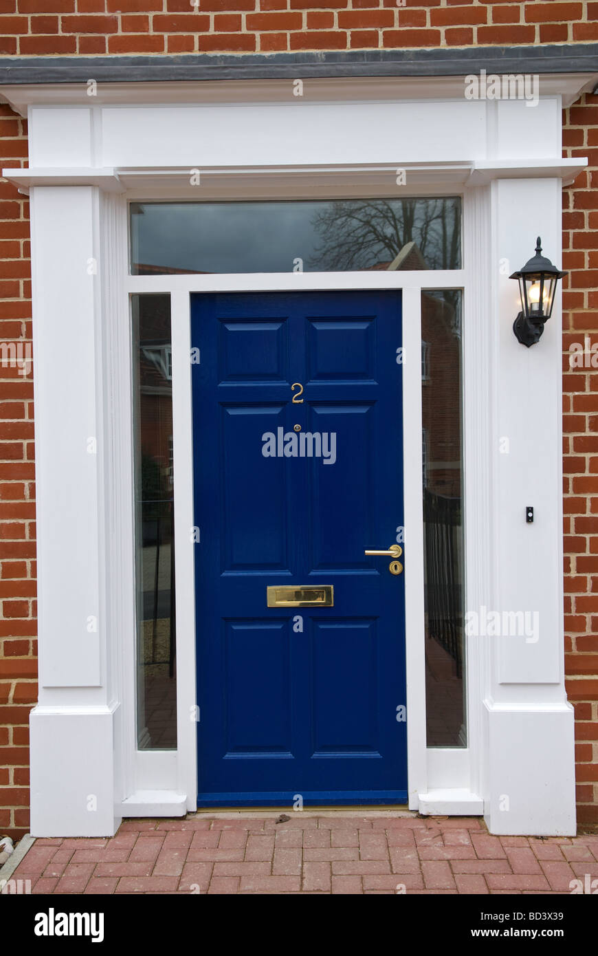 Front door of a newly built house, Woodbridge, Suffolk, UK. Stock Photo