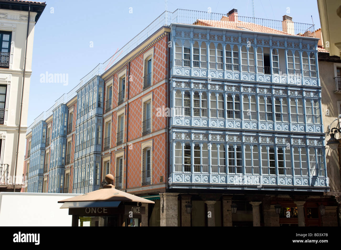 Valladolid, Decorated Building on the Plaza del Corrillo Stock Photo