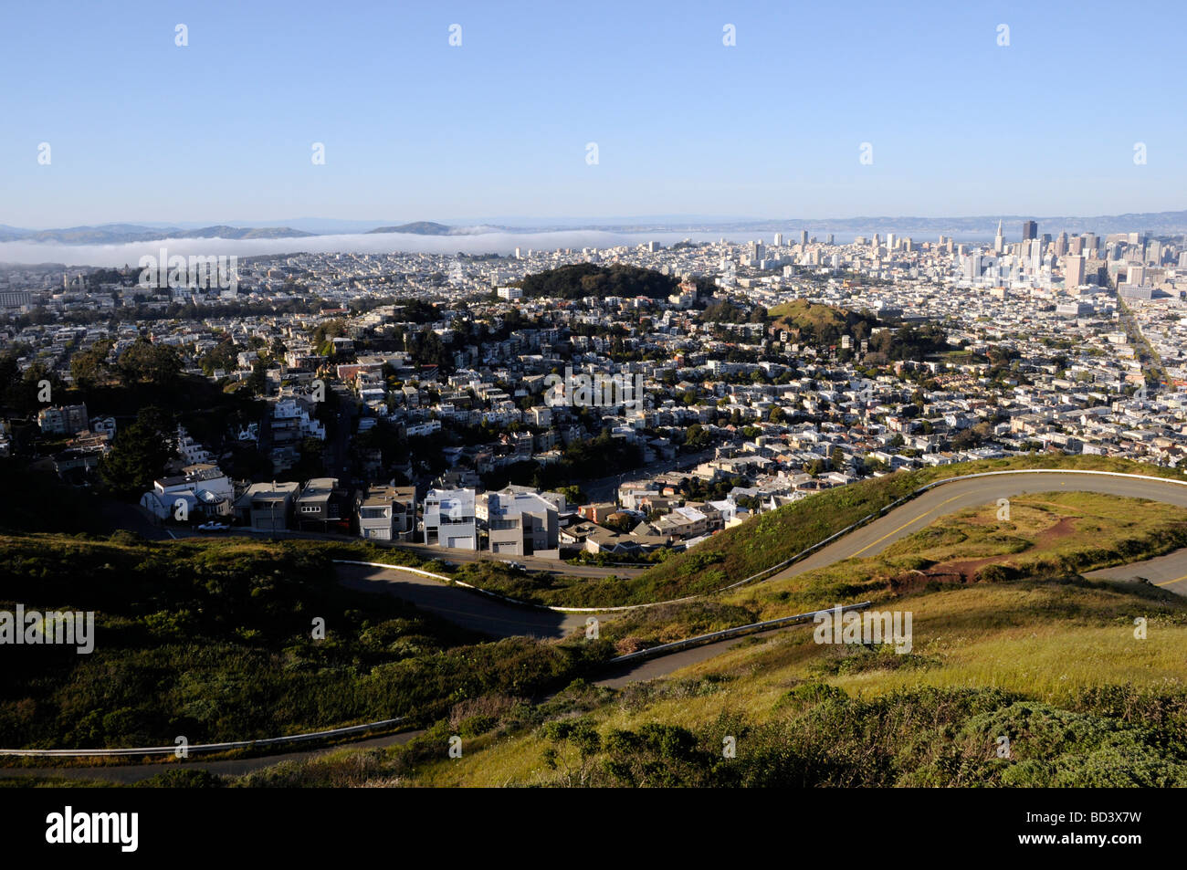 San Francisco seen from Twin Peaks California USA  Stock Photo