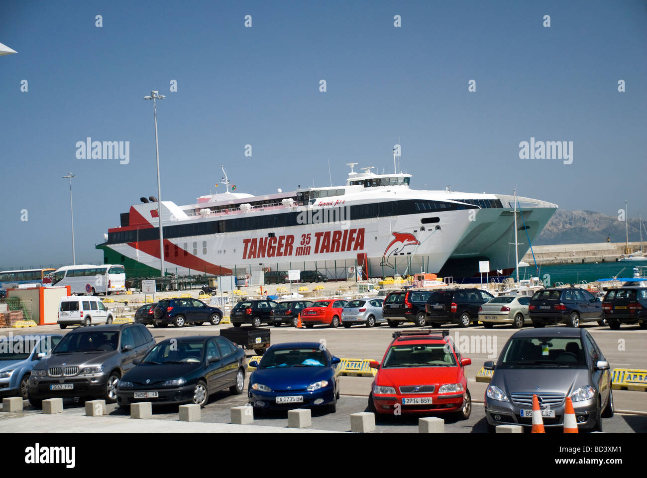 Tarifa to Tangiers ferry Stock Photo