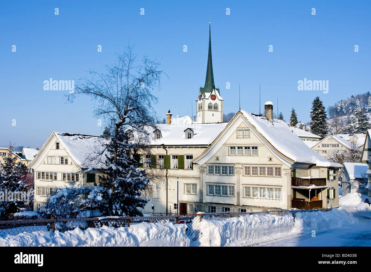 Winter view of Teufen, Appenzell Ausserrhoden village, Switzerland Stock Photo
