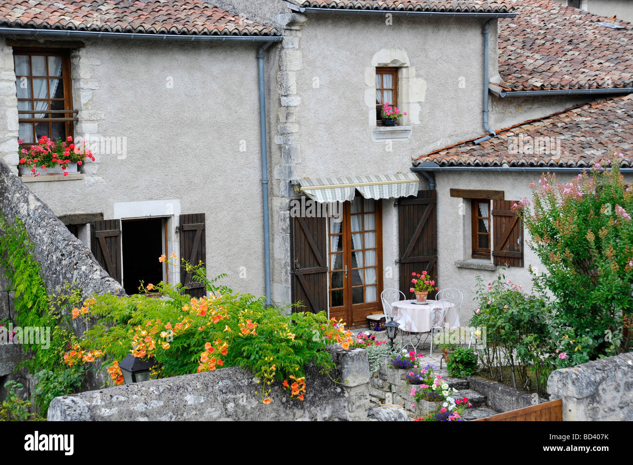 Old medieval architecture in the town of Chauvigny, France. Stock Photo