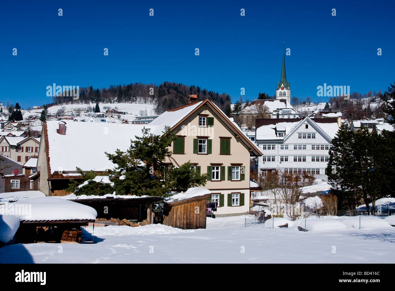 Winter view of Teufen, Appenzell Ausserrhoden village, Switzerland Stock Photo