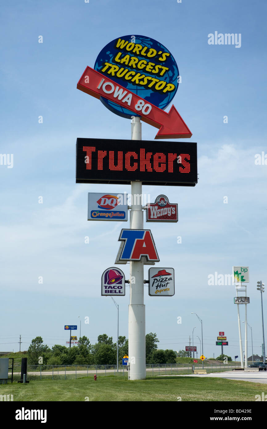 Worlds largest truck stop is Iowa 80 on Interstate 80 Stock Photo