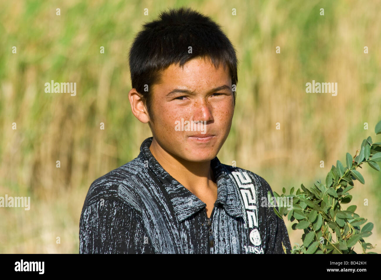 Uzbek Boy Farming in Rural Uzbeksitan Stock Photo - Alamy