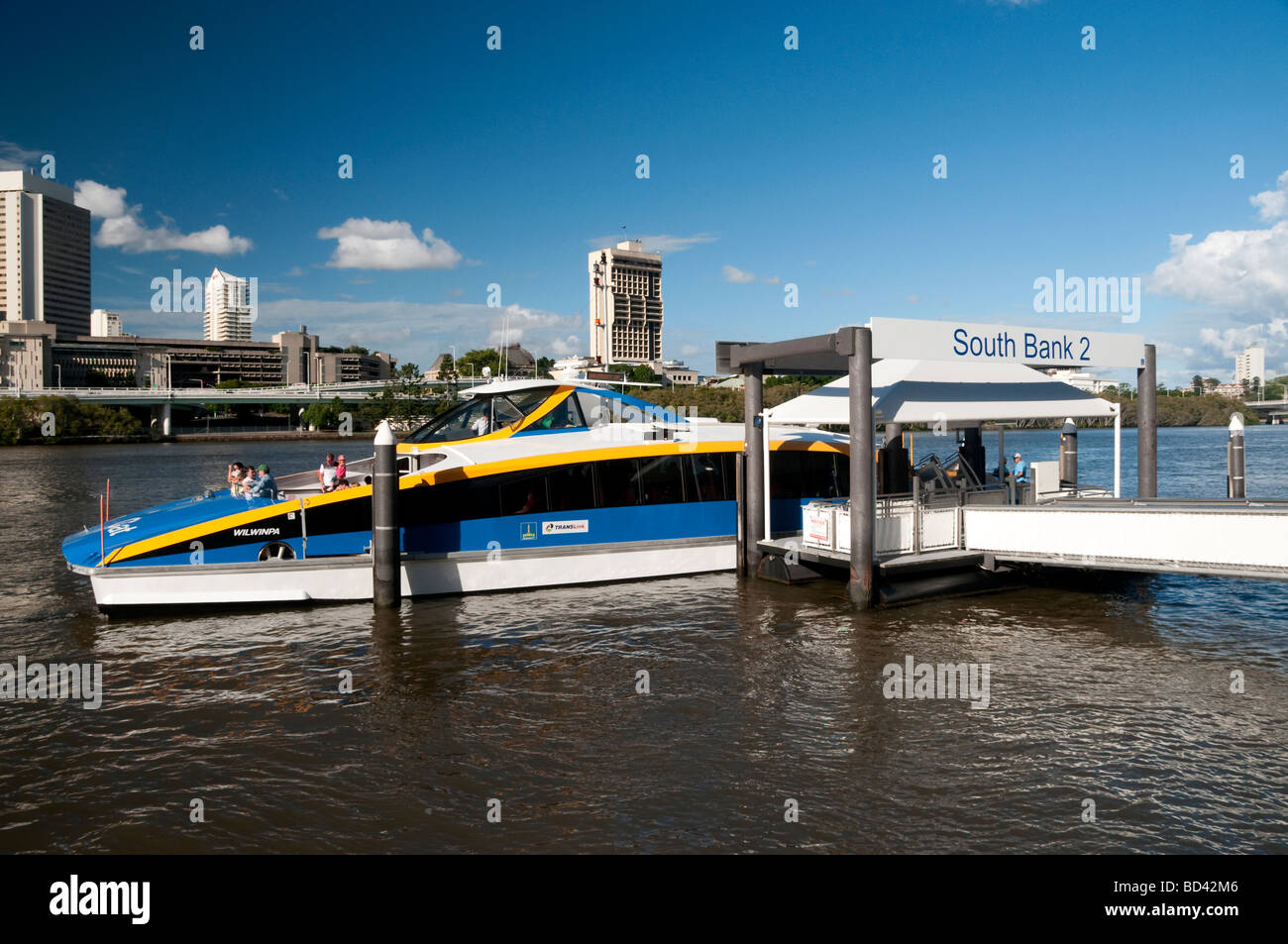 City Cat passenger ferry at Southbank in Brisbane, Australia Stock Photo