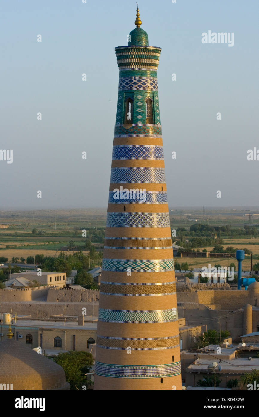 Minaret Of Islam Khodja In Khiva Uzbekistan Stock Photo - Alamy