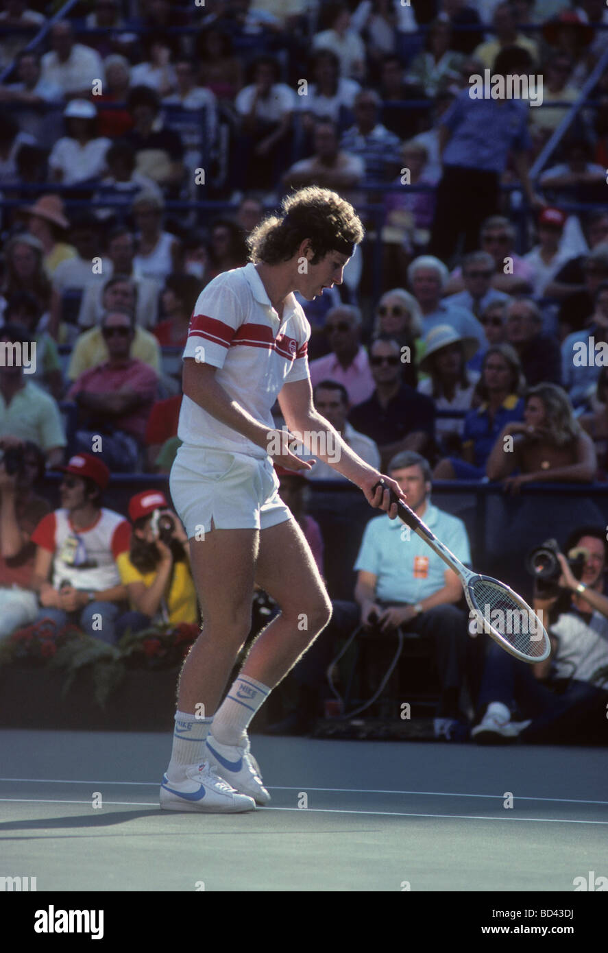John McEnroe USA at the 1980 US Open Tennis Championships Stock Photo