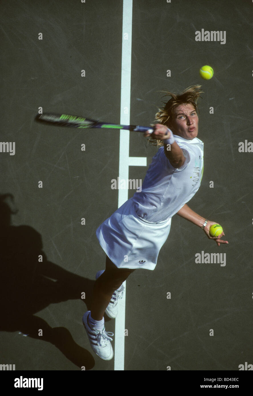 Steffi Graf GER at the 1990 US Open Tennis Championships Stock Photo