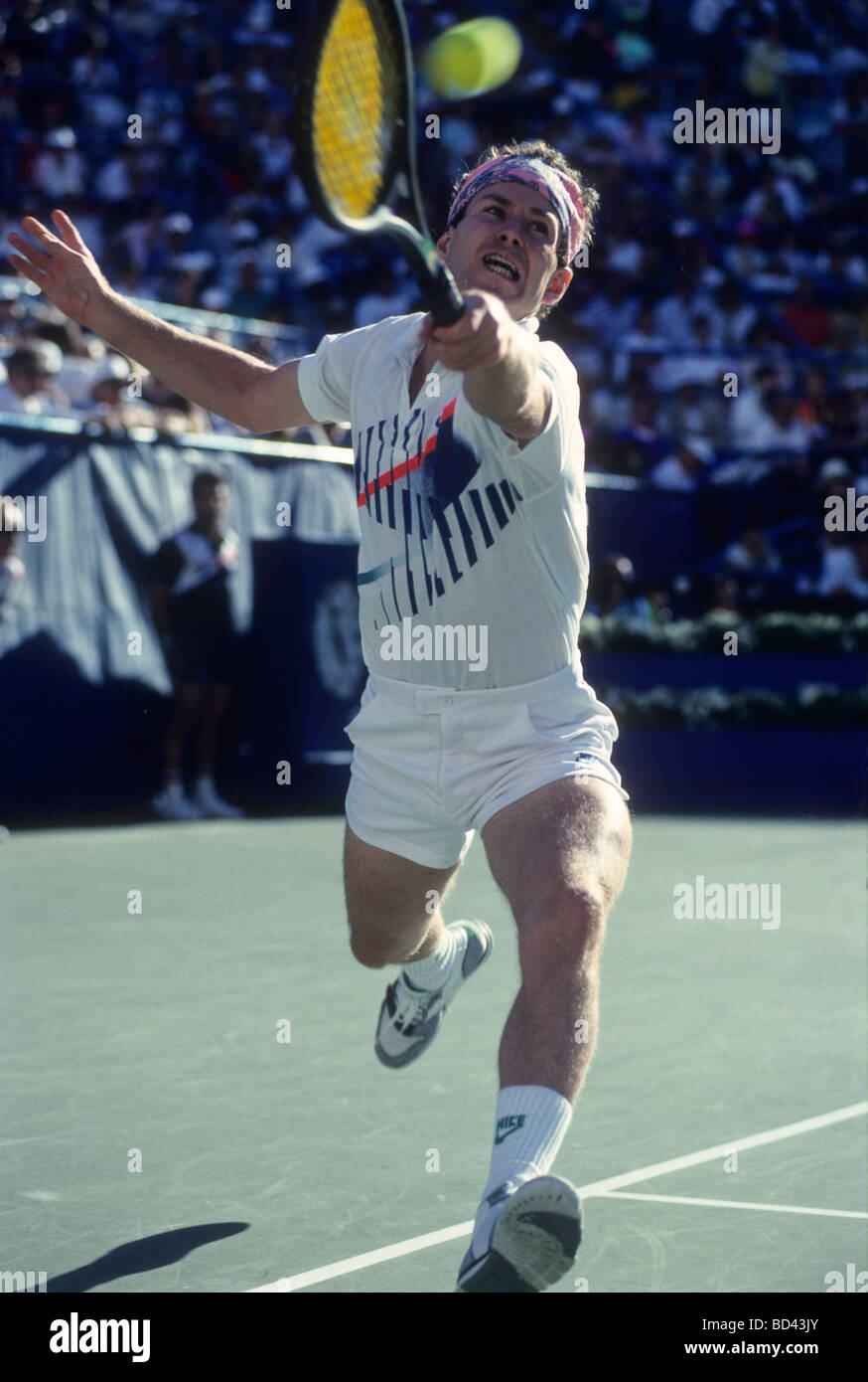 John McEnroe USA at the 1990 US Open Tennis Championships Stock Photo