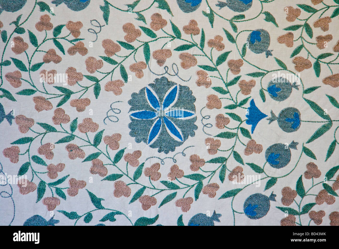 Uzbek Embroidered Textile in Bukhara Uzbekistan Stock Photo - Alamy