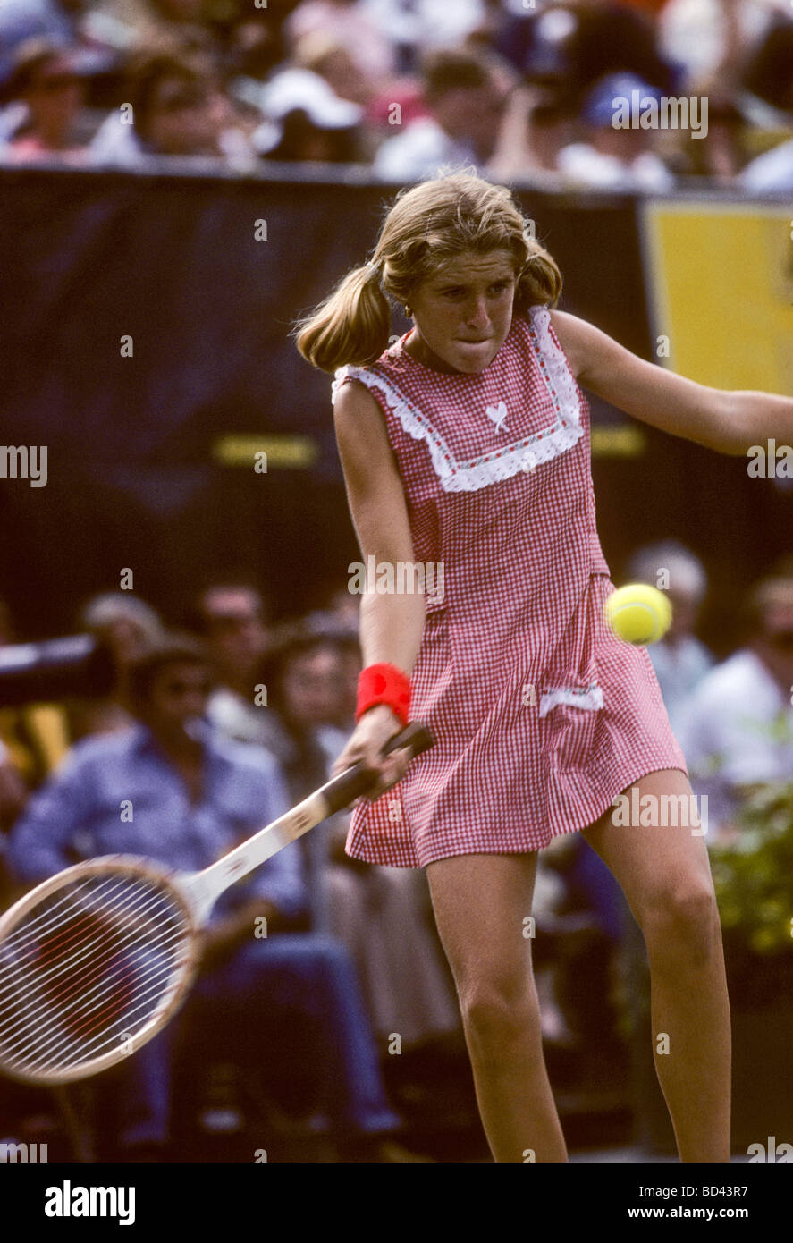 Tracy Austin USA at the 1977 US Open Tennis Championships Stock Photo