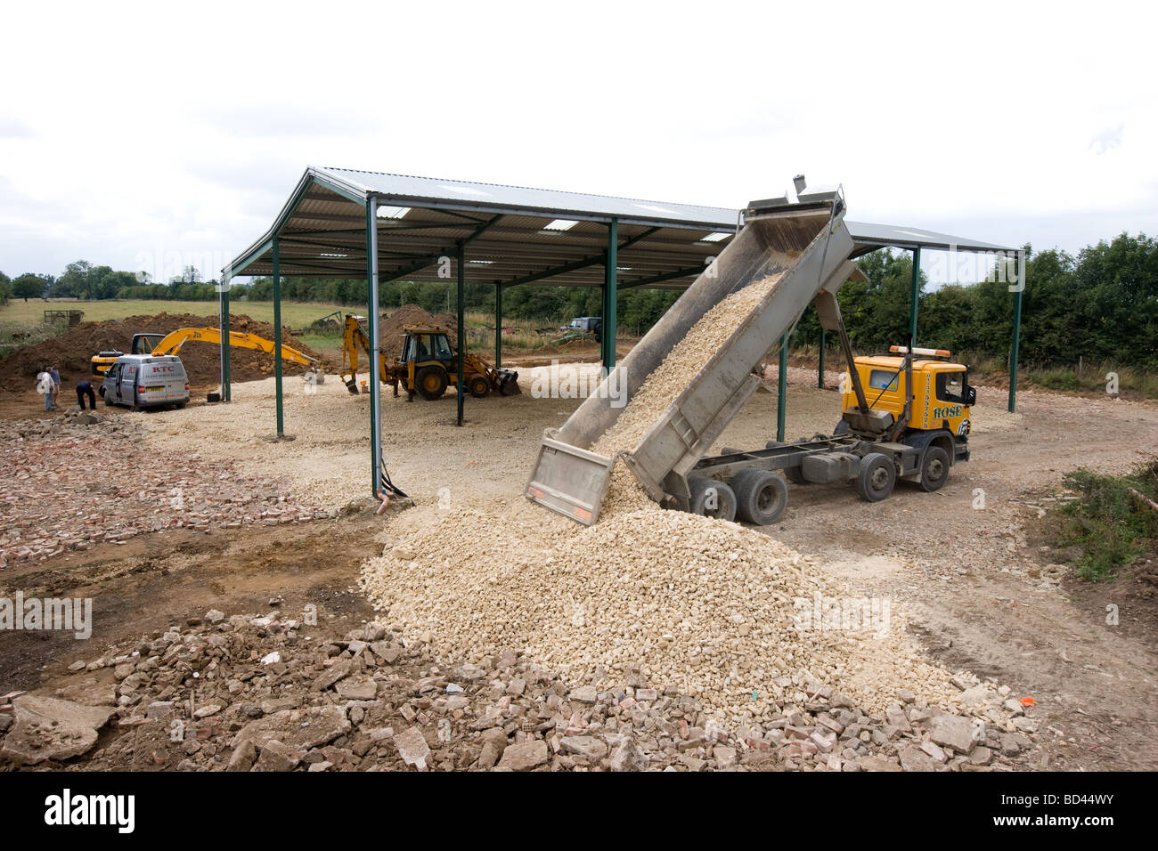 Construction Work On A New Agricultural Shed Stock Photo