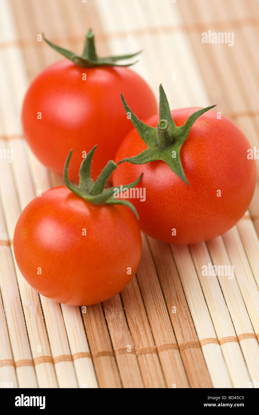 the red tomatoes on table Stock Photo