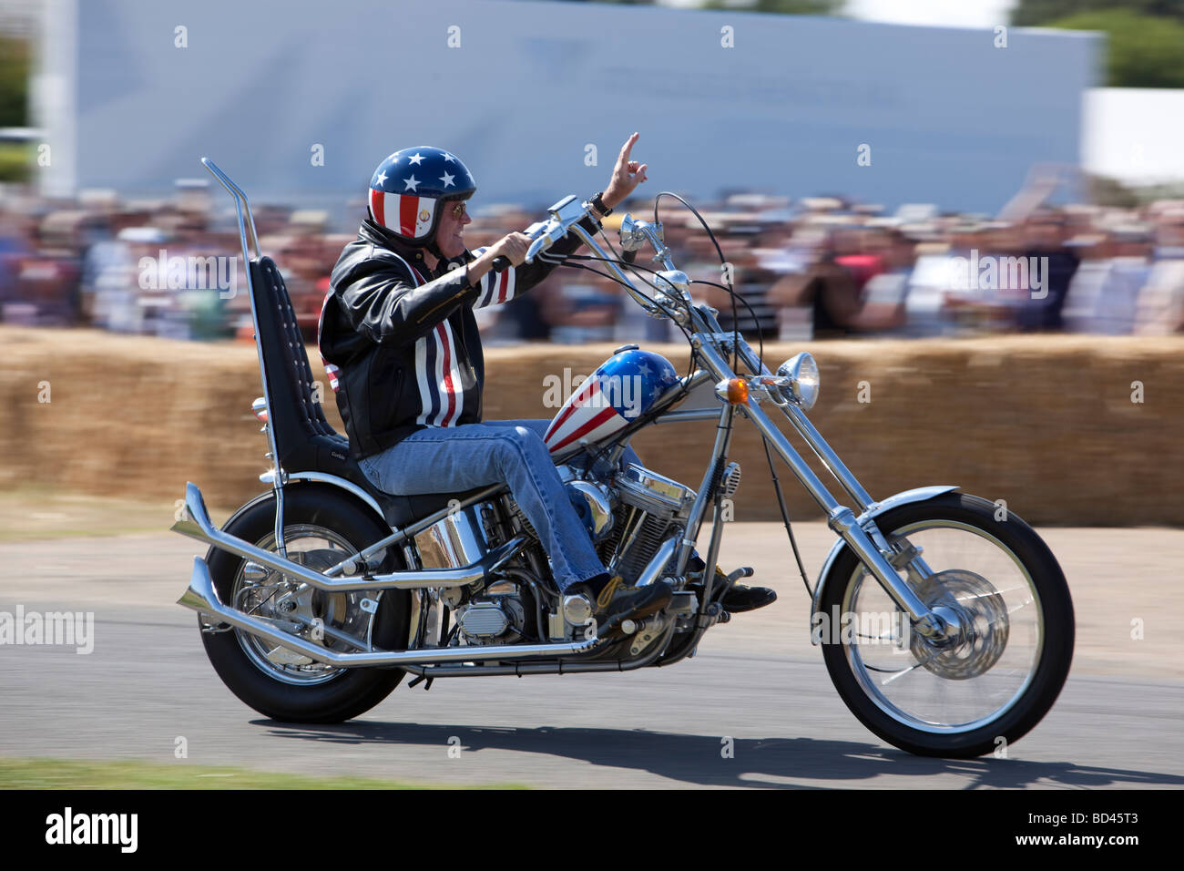 Peter Fonda riding a Chopper at the Goodwood Festival of Speed 2009 Stock Photo