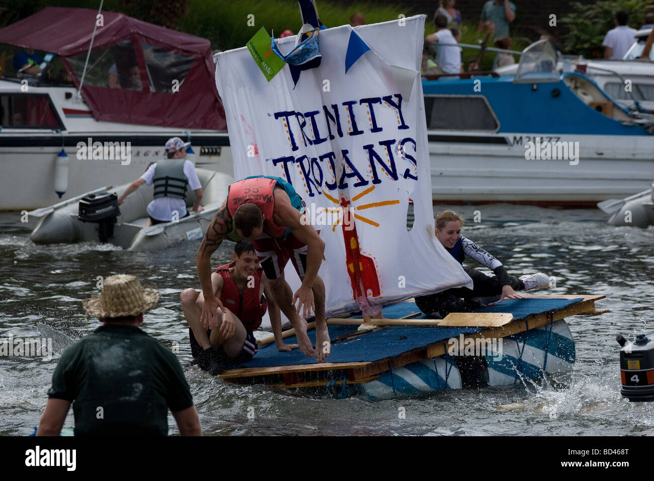 river raft race rowers oars contestants diving maidstone festival ...