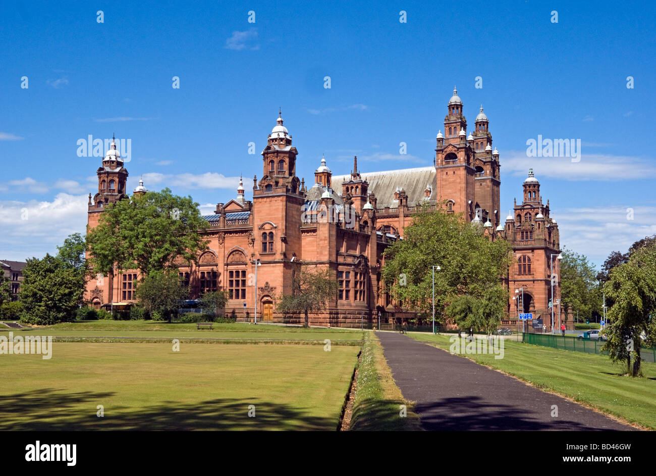 View from the west of Kelvingrove Art Gallery & Museum in the west end of Glasgow Scotland Stock Photo
