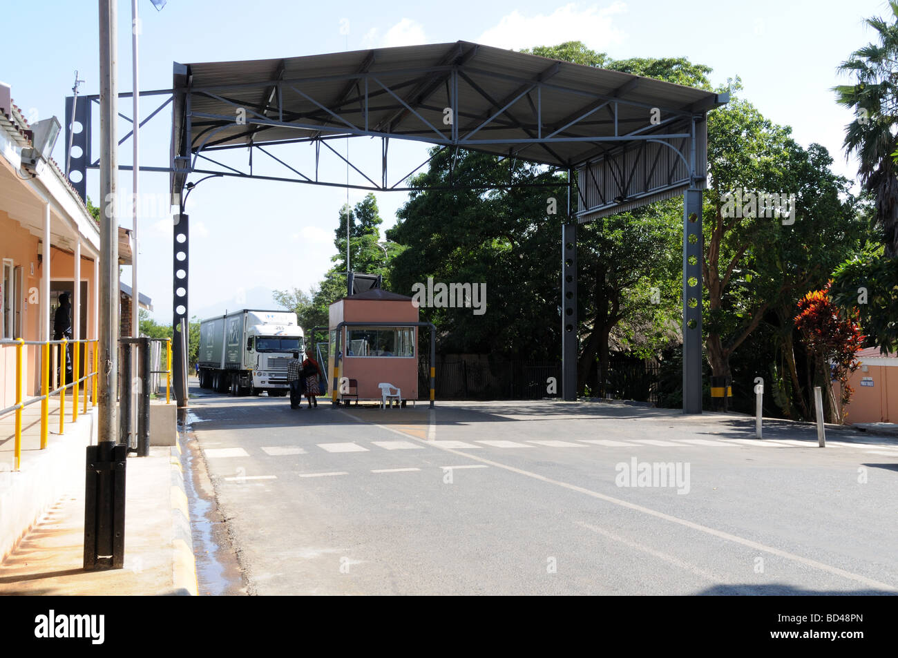 Border Crossing from South Africa into Swaziland Stock Photo
