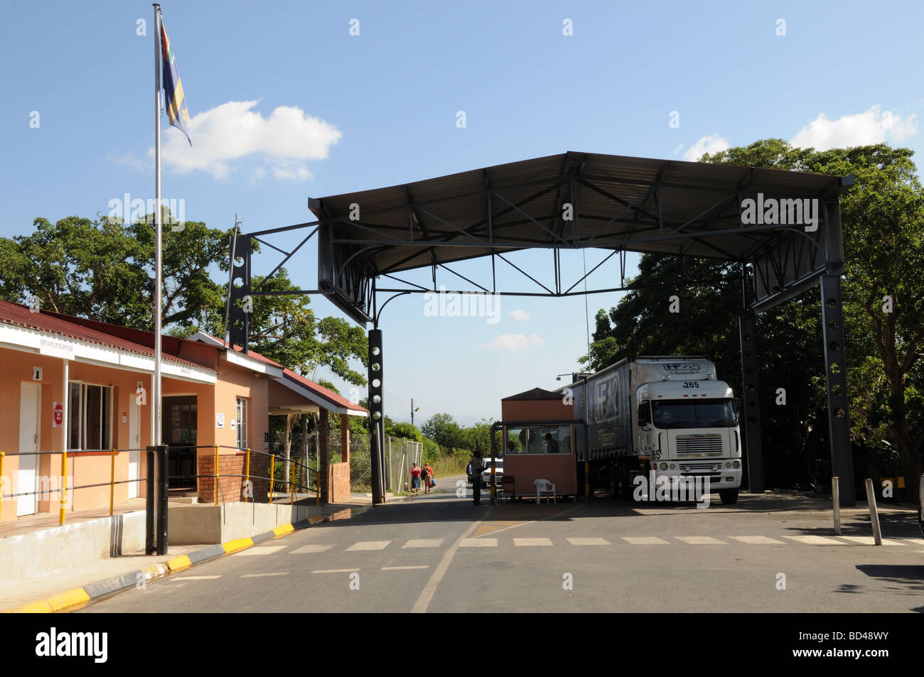 Border Crossing from South Africa into Swaziland Stock Photo