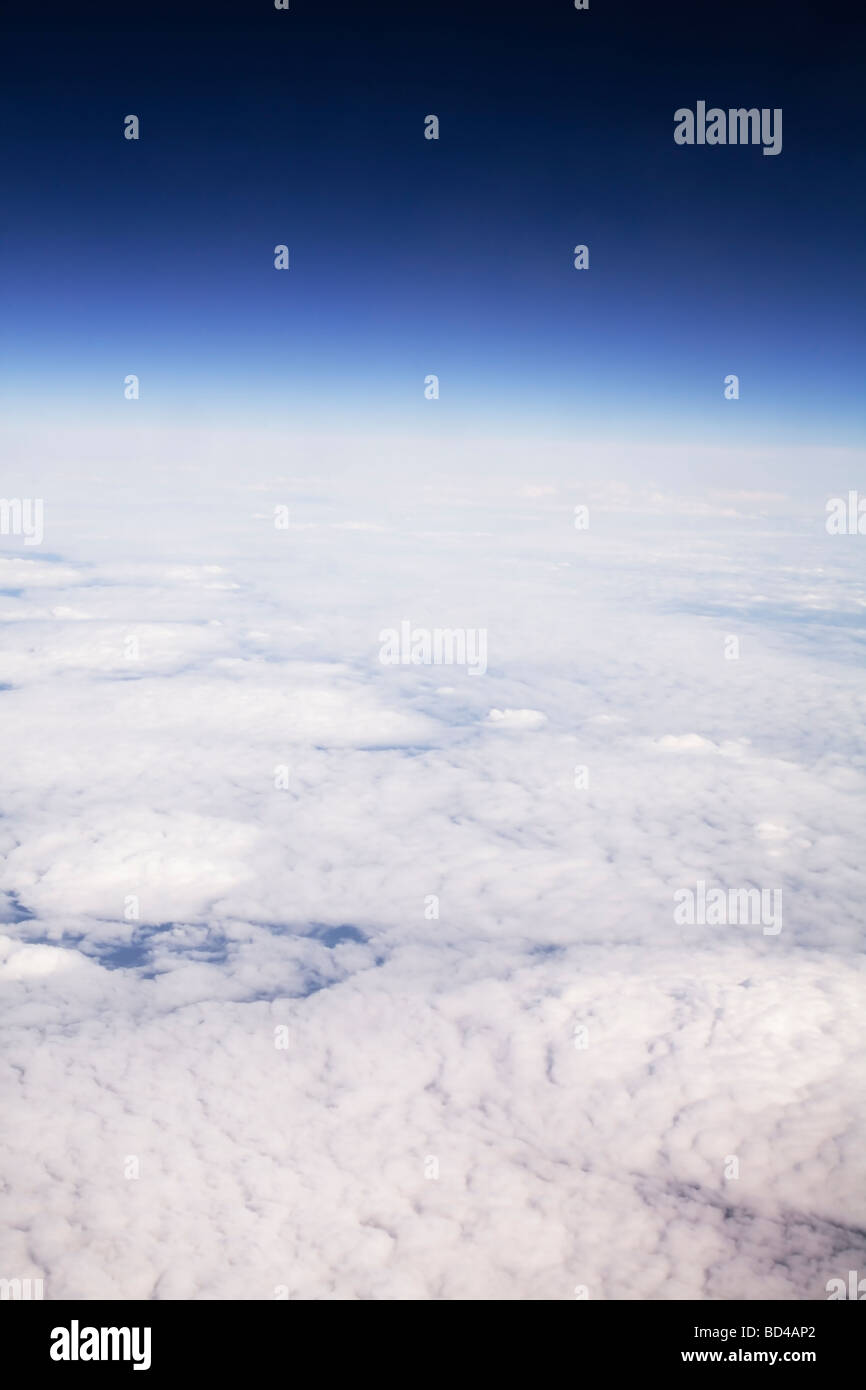 Aerial view of cloud formation and sky taken from high altitude Stock Photo