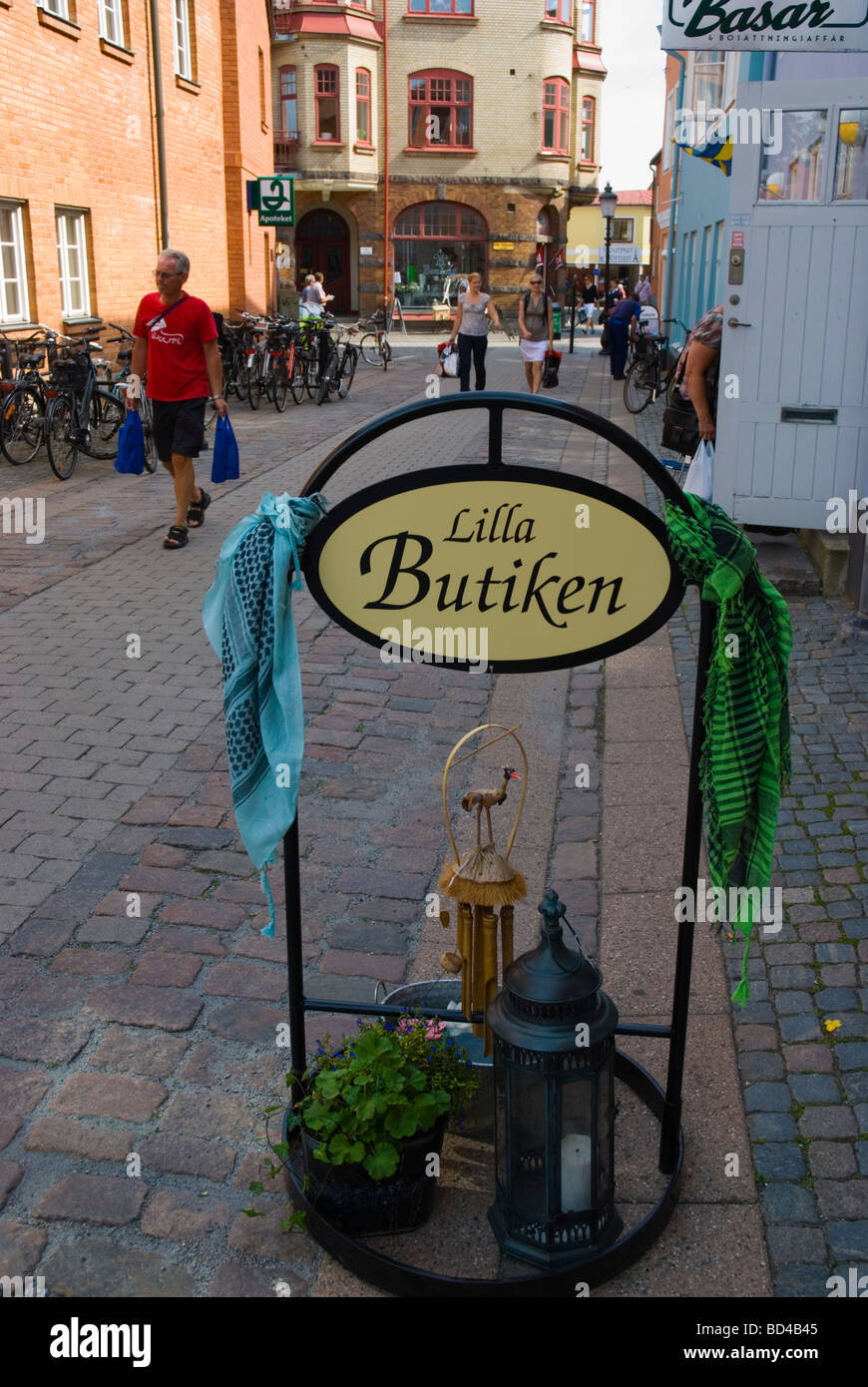 Little boutique in central Ystad Skåne Sweden Europe Stock Photo