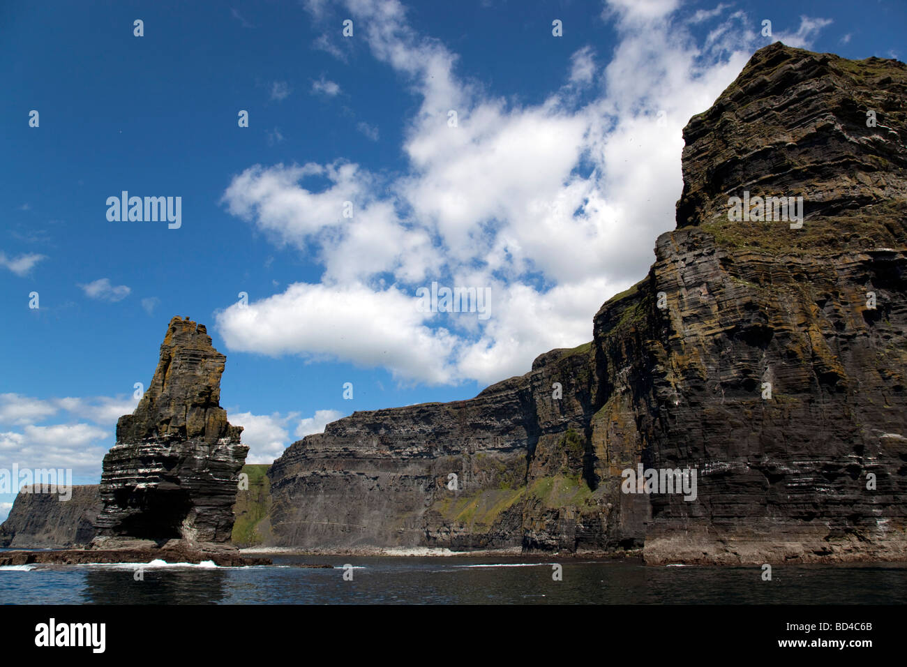 cliffs of moher county clare from a boat Stock Photo