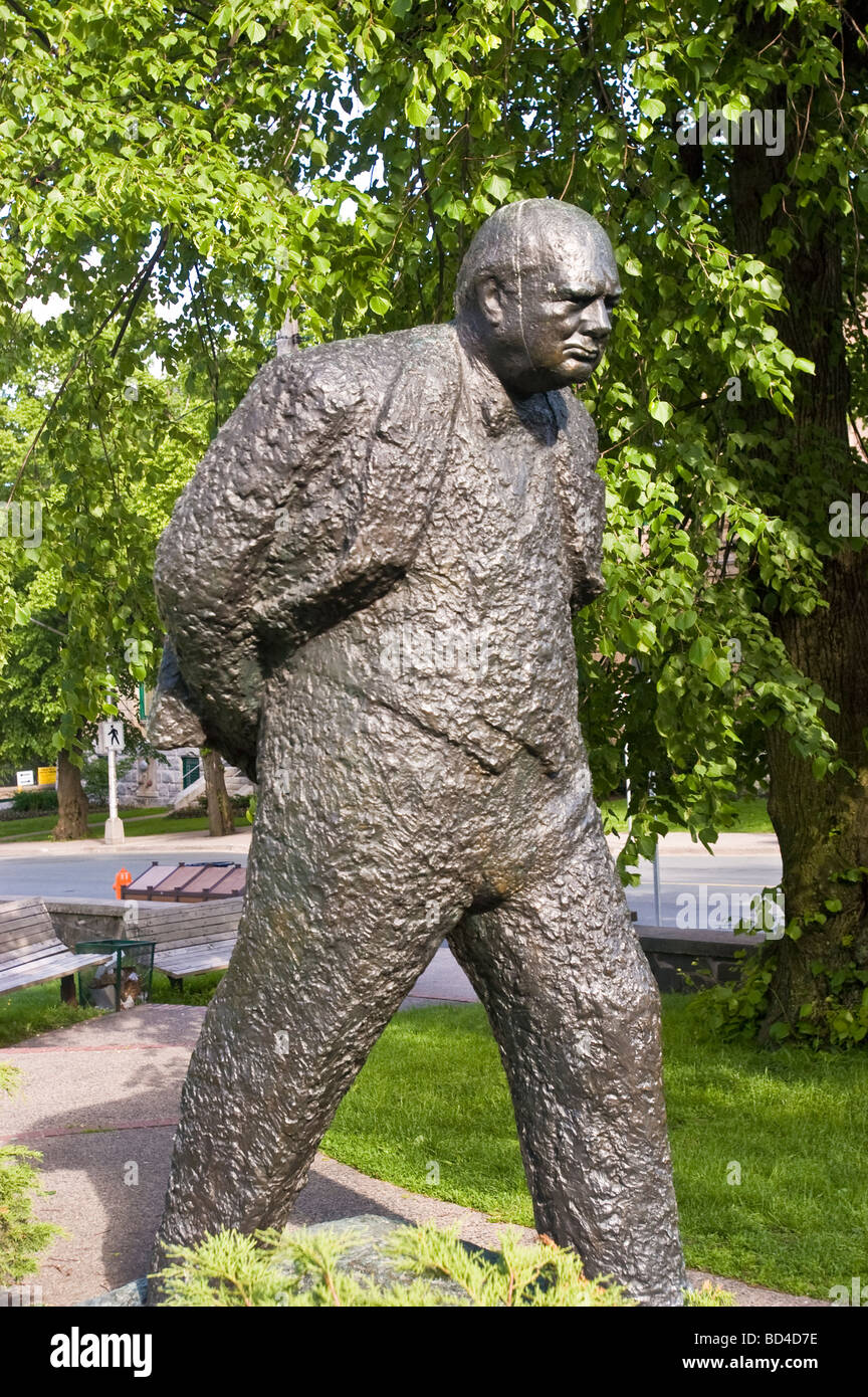 Winston Churchill statue in Halifax, Nova Scotia, Canada Stock Photo