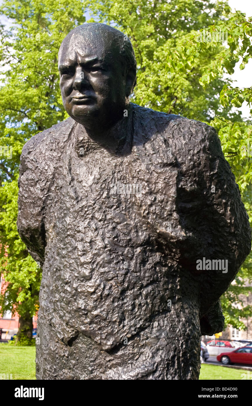 Winston Churchill statue in Halifax, Nova Scotia, Canada Stock Photo