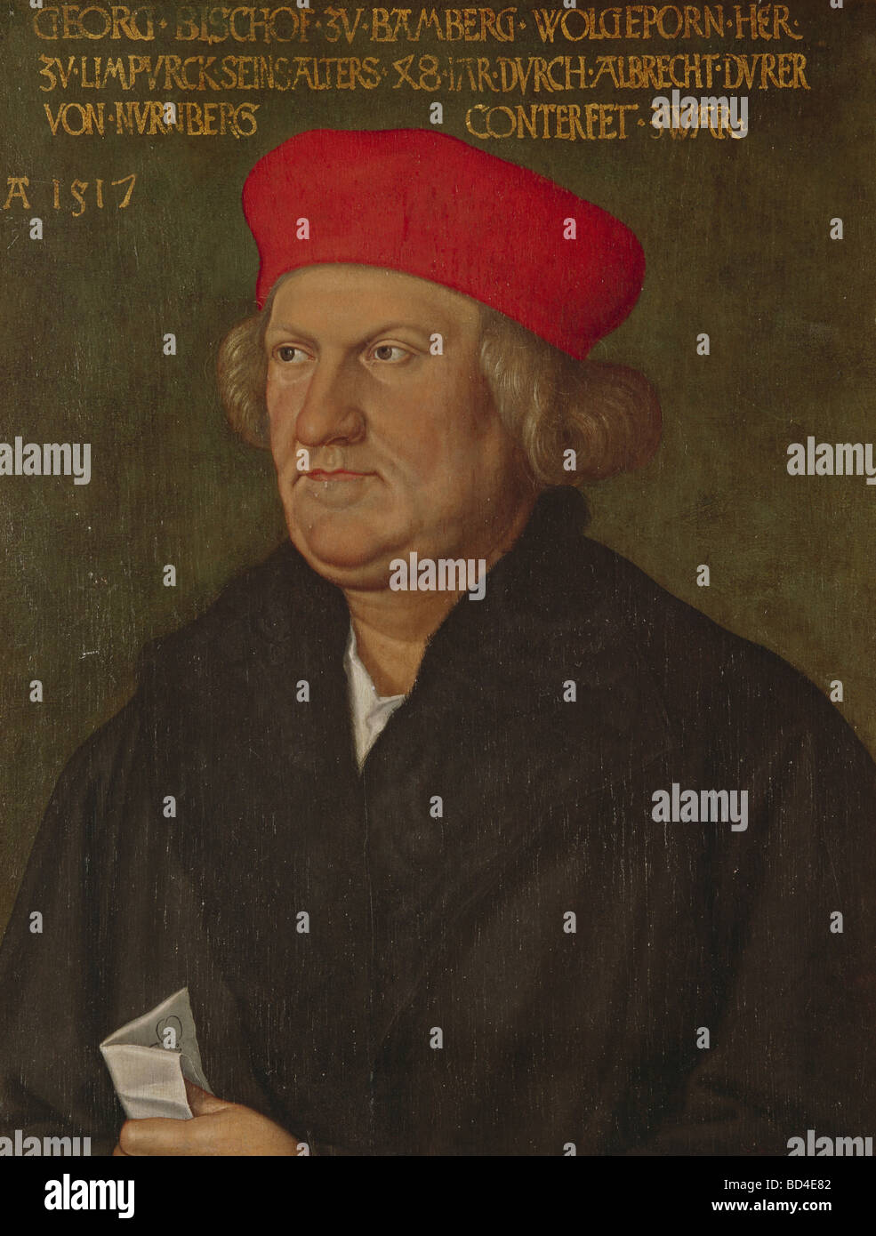 George III (Schenk von Limpurg), 1470 - 1522, Bishop of Bamberg 1505 - 1522, portrait, painting by Albrecht Duerer, 1517, Artist's Copyright has not to be cleared Stock Photo