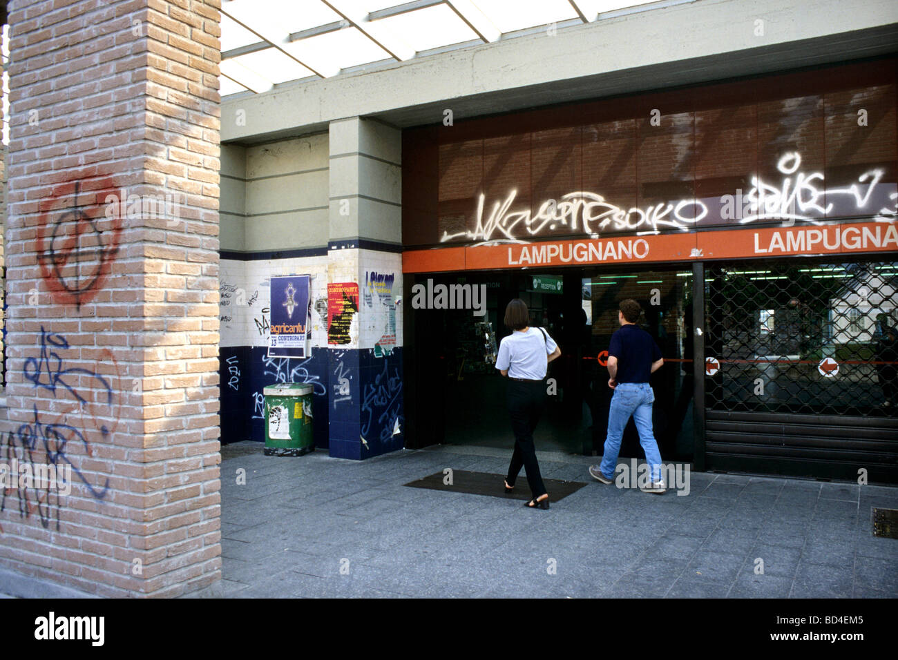 milan subway lampugnano Stock Photo Alamy