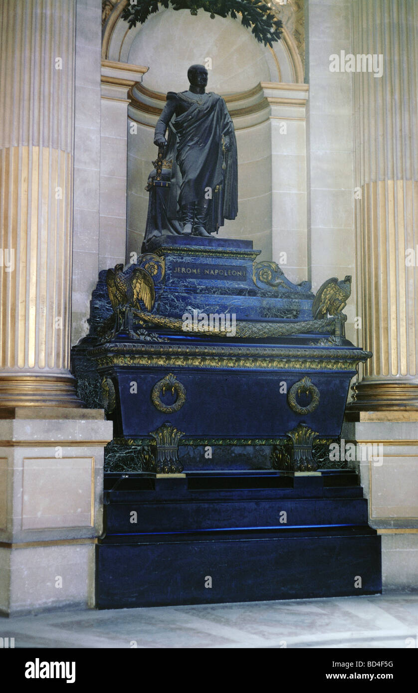 Bonaparte, Jerome, 15.11.1784 - 24.6.1860, King of Westphalia 1807 - 1813, tomb, Les Invalides, Paris, , Stock Photo