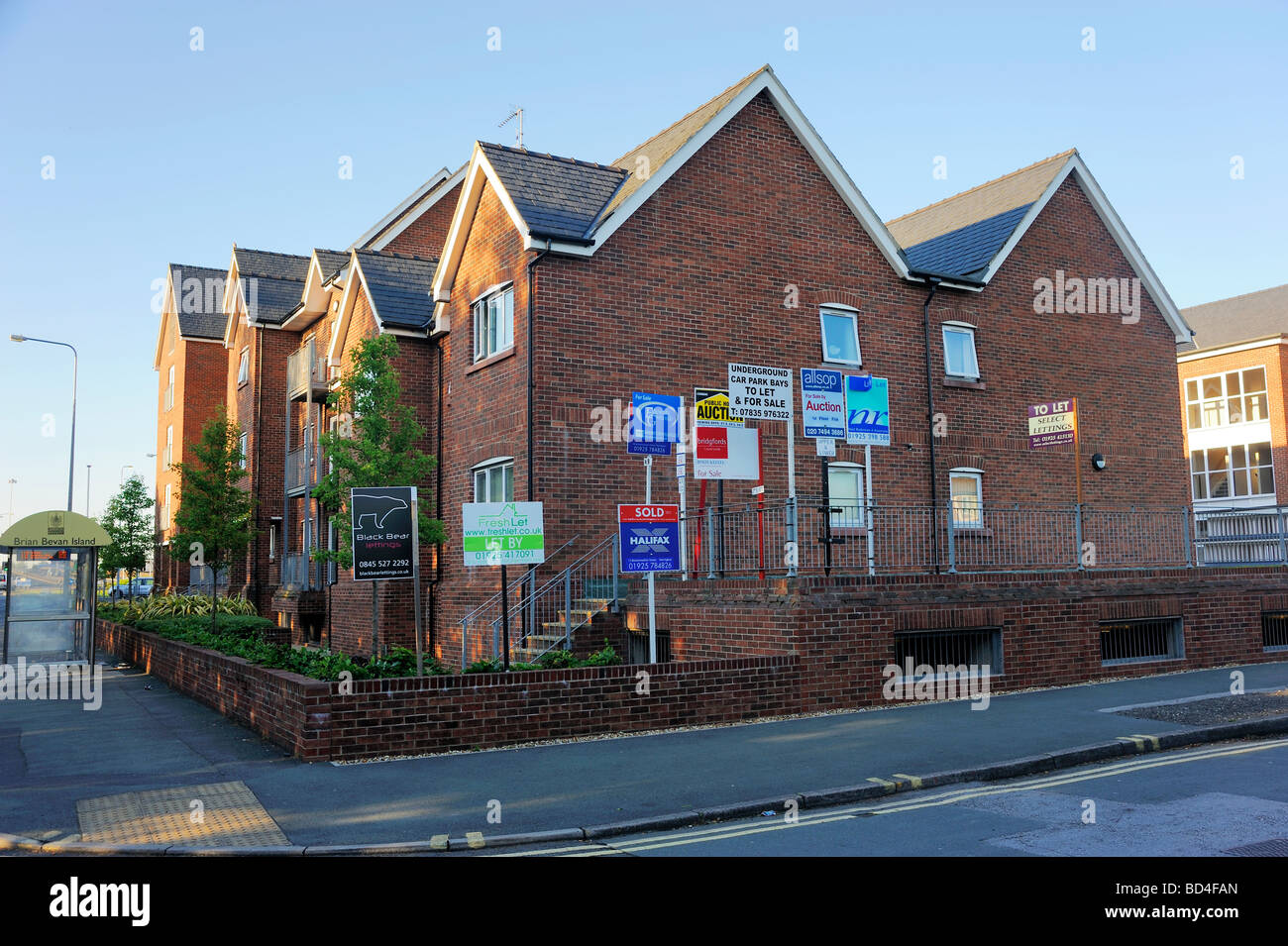 For sale to let signeage outside apartments on Chester Road in