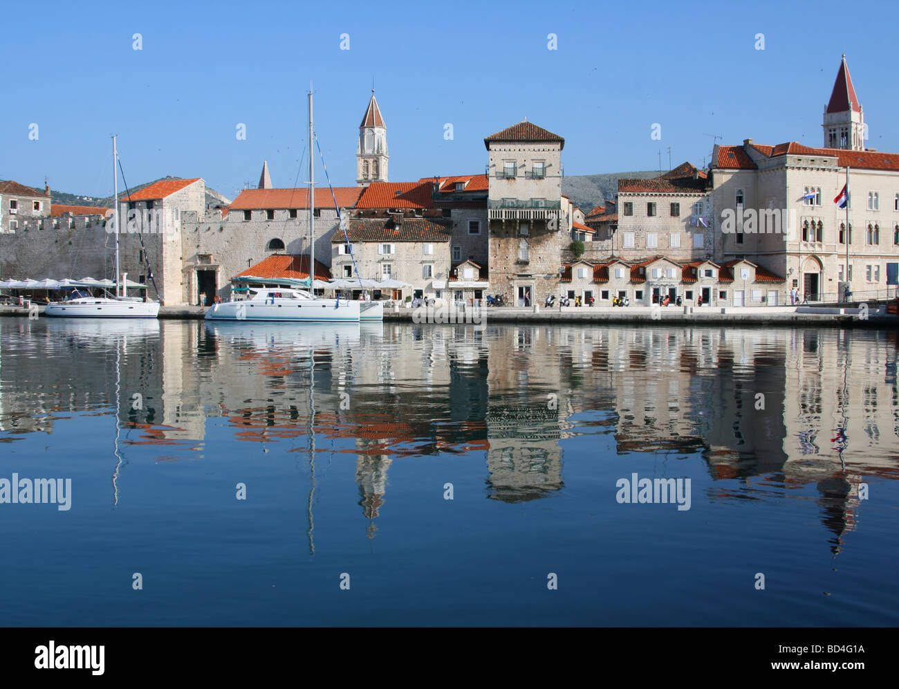 View of Trogir harbour (Croatia) Stock Photo