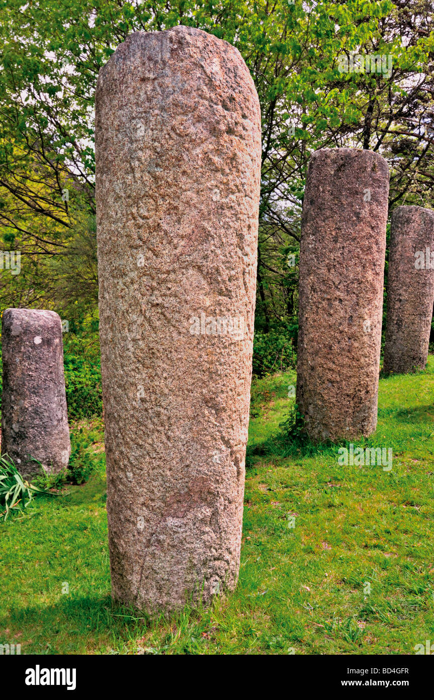 Portugal, Minho: Roman Mile Stones in the Nature Park Peneda Geres Stock Photo
