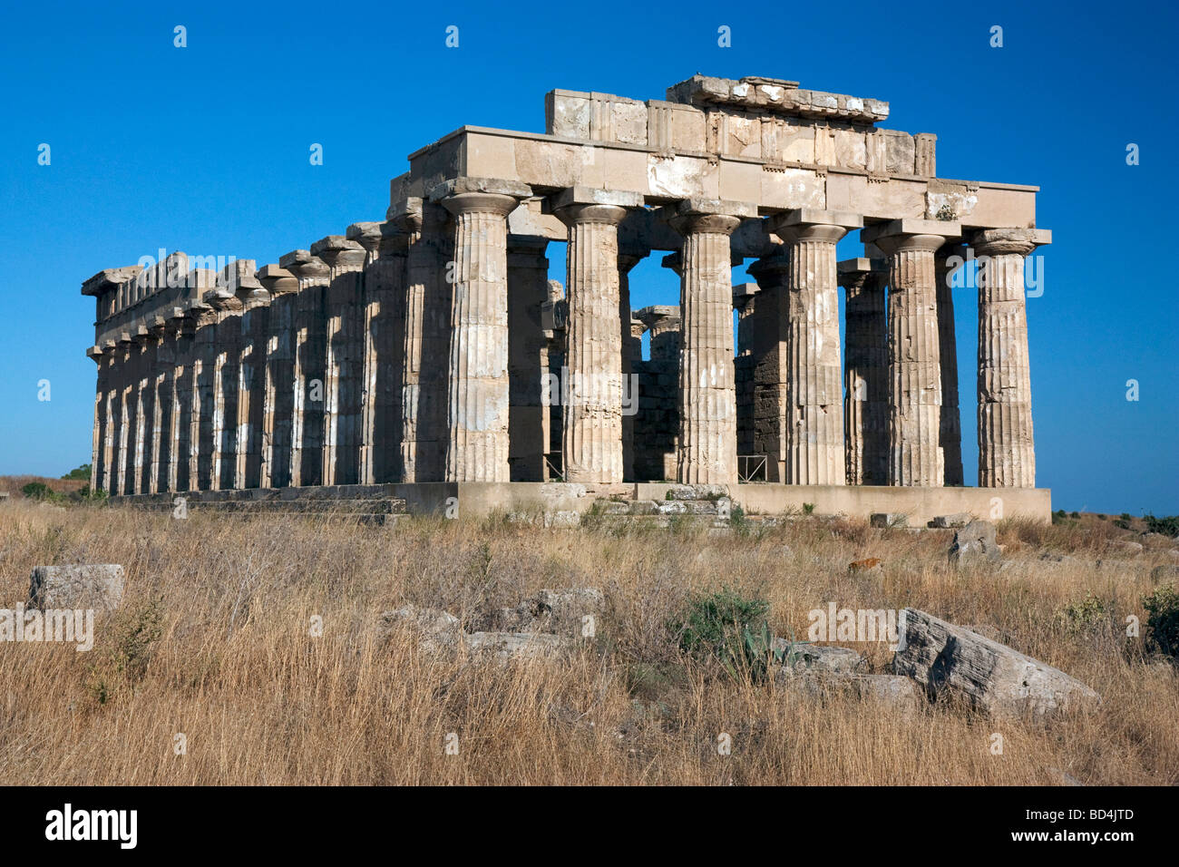 Temple E at Selinunte, Sicily, viewed from the northwest. Stock Photo