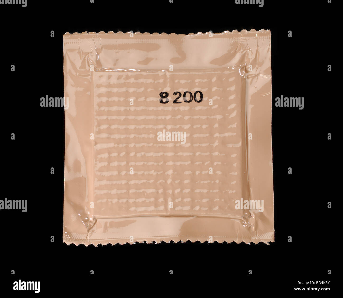 Brown plastic container of Military food rations Stock Photo