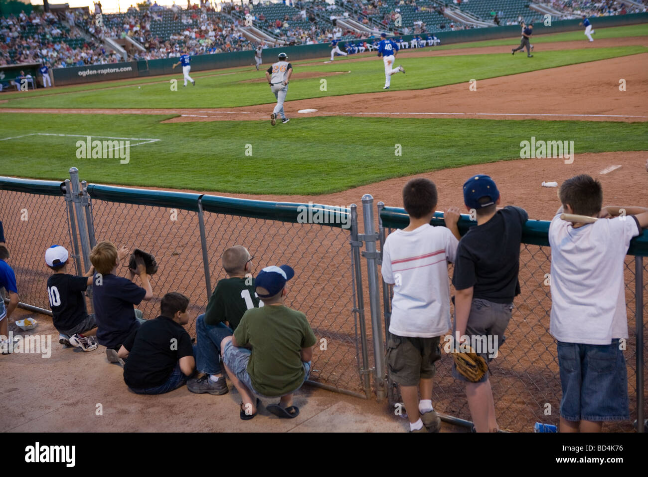 Minor league baseball game in Ogden Utah Stock Photo Alamy