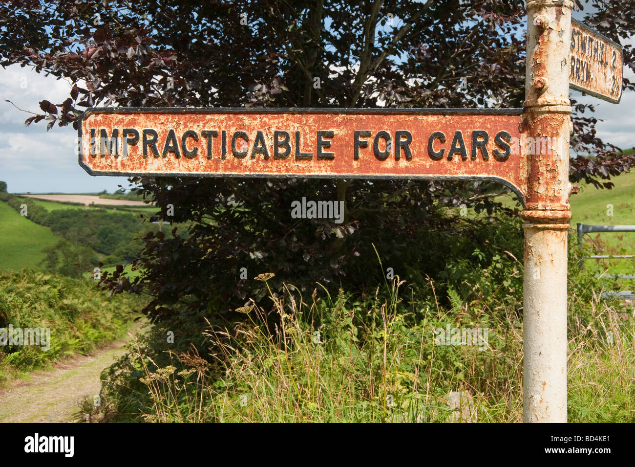 Sign - Impracticable for Cars Stock Photo